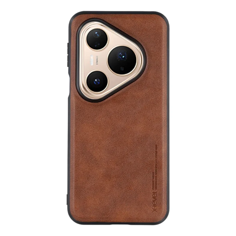 X-LEVEL Bojue-3 Série Capa para Huawei Pura 80 com Revestimento de Couro PC+TPU para Celular - Marrom