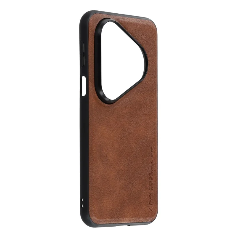 X-LEVEL Bojue-3 Série Capa para Huawei Pura 80 com Revestimento de Couro PC+TPU para Celular - Marrom