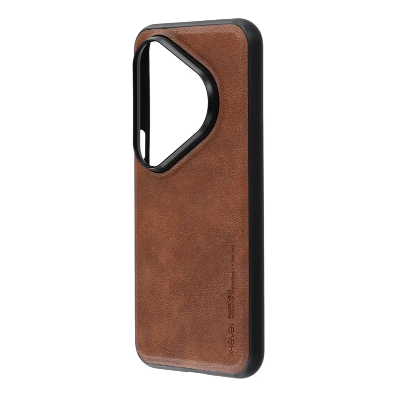 X-LEVEL Bojue-3 Série Capa para Huawei Pura 80 com Revestimento de Couro PC+TPU para Celular - Marrom