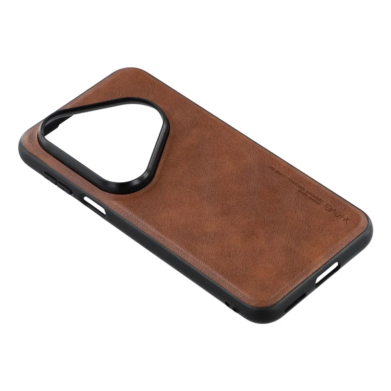 X-LEVEL Bojue-3 Série Capa para Huawei Pura 80 com Revestimento de Couro PC+TPU para Celular - Marrom
