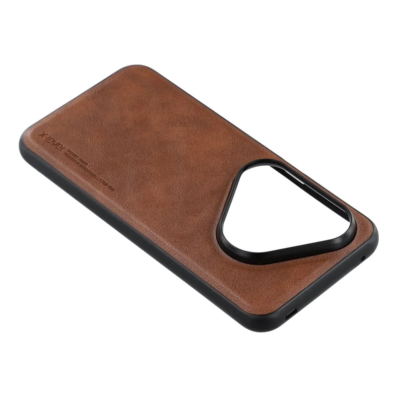 X-LEVEL Bojue-3 Série Capa para Huawei Pura 80 com Revestimento de Couro PC+TPU para Celular - Marrom