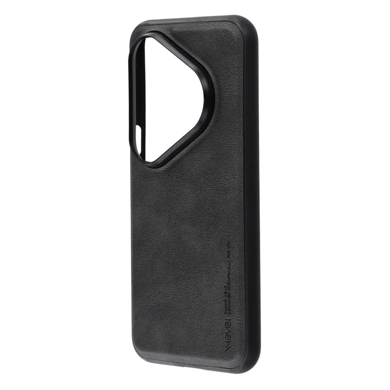 X-LEVEL Bojue-3 Series For Huawei Pura 80 Ultra Case Leather Coated PC+TPU Phone Back Cover - Black