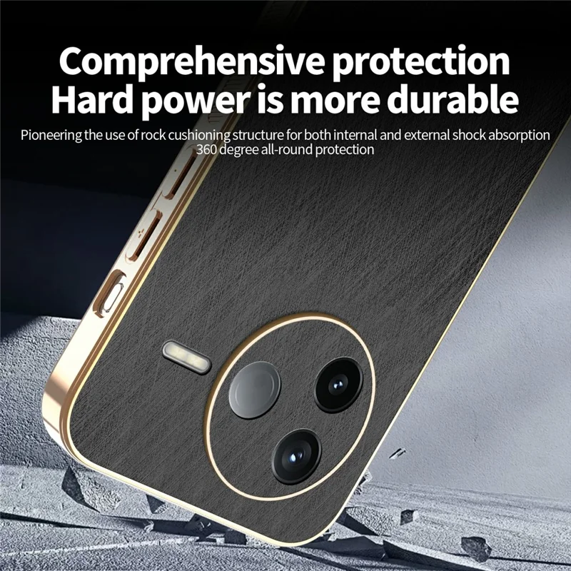 Étui pour Xiaomi Civi 5 Pro 5G KADEM Texture de soie électroplaquée en PU + TPU Coque de téléphone - Noir