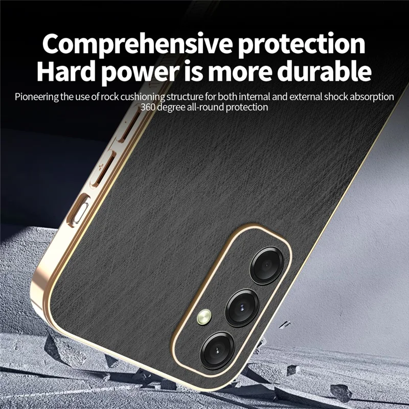 Чехол KADEM для Samsung Galaxy A17 с электролитической обработкой, шелковистой текстурой, из ПУ + ТПУ - Черный