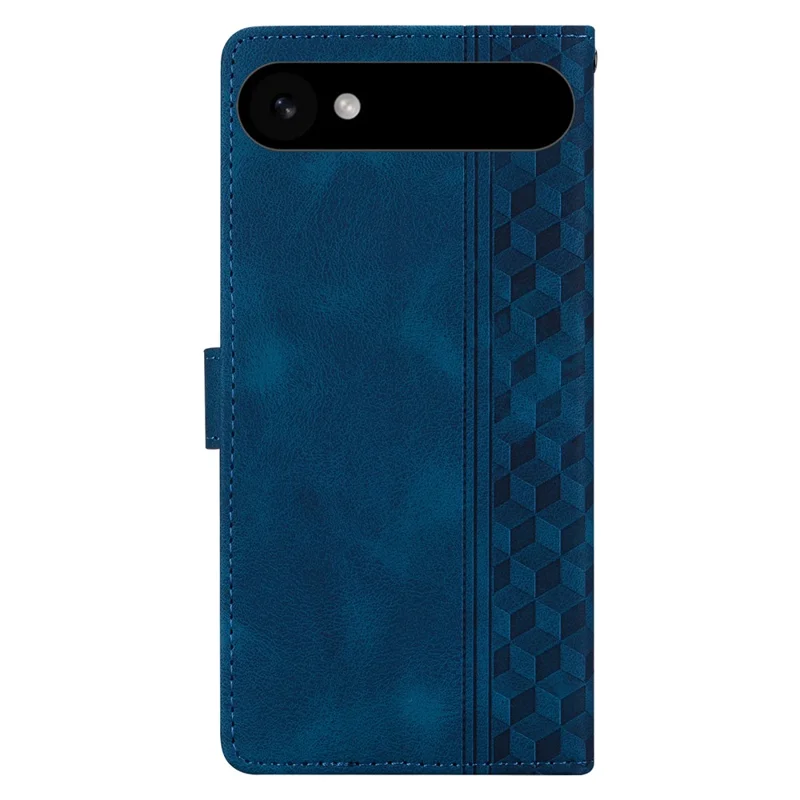 For iPhone Air Leather Case Imprinted Checkered Pattern Wallet Stand Flip Phone Cover - Blue