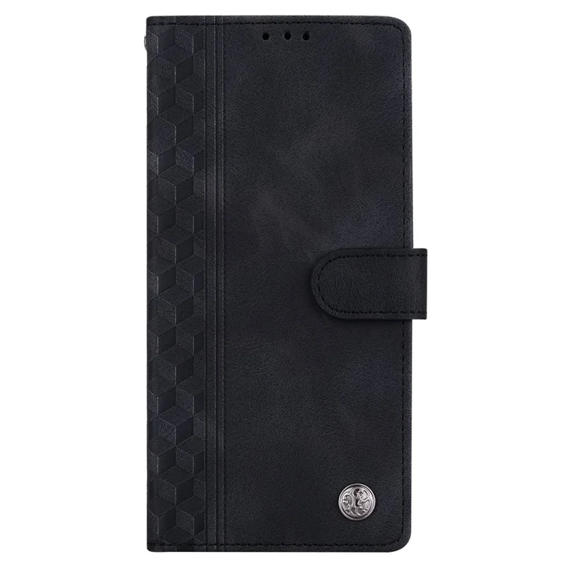 Per Motorola Edge 60 Pro 5G Custodia in pelle Motivo a scacchi stampato Portafoglio Stand Flip Phone Cover - Nero