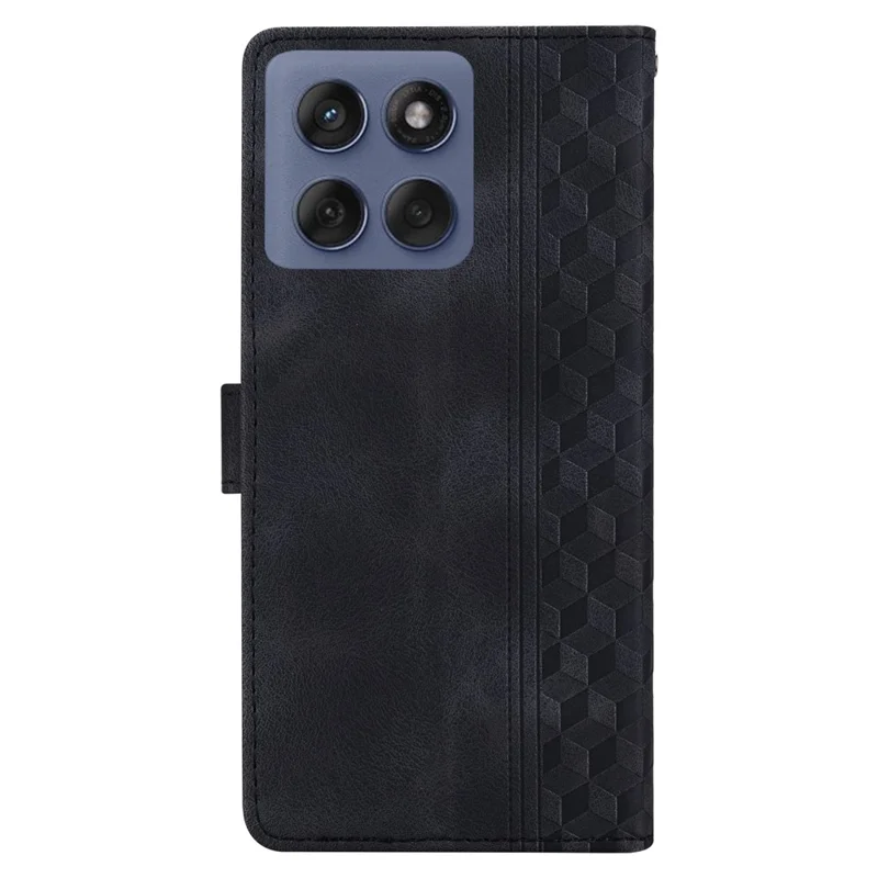 Per Motorola Edge 60 Pro 5G Custodia in pelle Motivo a scacchi stampato Portafoglio Stand Flip Phone Cover - Nero