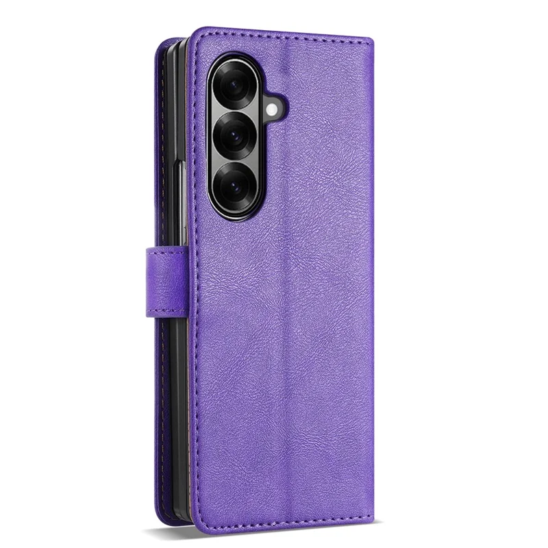 N.BEKUS CSJ-001 For Samsung Galaxy Z Fold7 5G Stand Case PU Leather Wallet Phone Cover - Purple