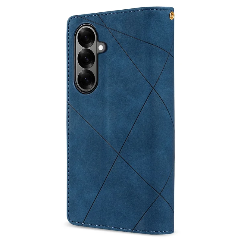 Funda para Samsung Galaxy Z Fold7 5G de PU + PC con Diseño Bicolor de Cuero y Correa - Azul