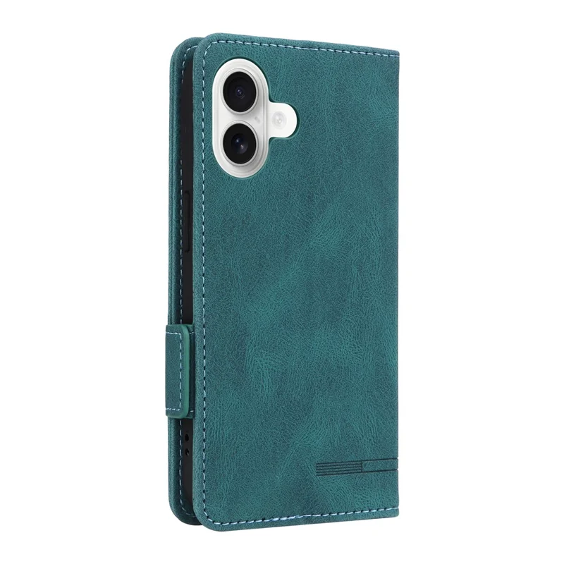 For iPhone 17 Case Leather Wallet Flip Phone Cover with Hardware Decor - Blue