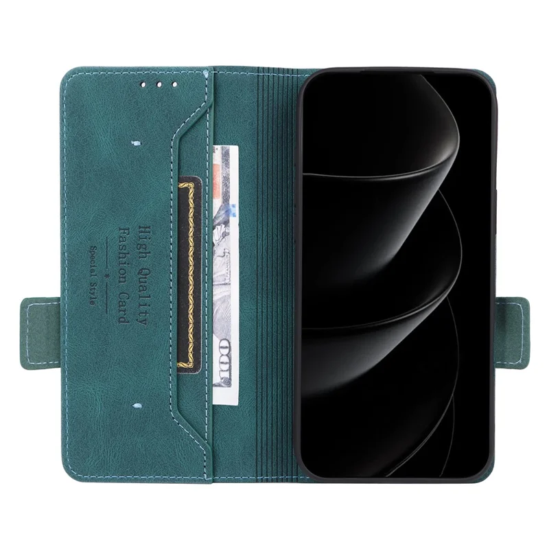 Til iPhone 17 Pro Max Taske i Læder, Wallet Flip Cover med Hardwaredekoration - Blå