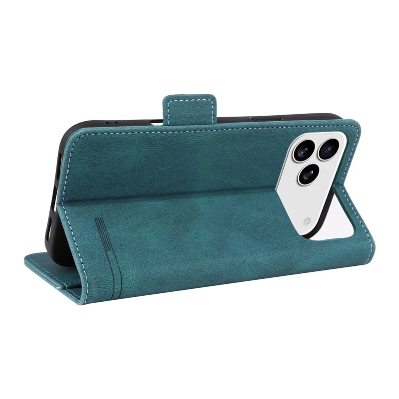 Til iPhone 17 Pro Max Taske i Læder, Wallet Flip Cover med Hardwaredekoration - Blå