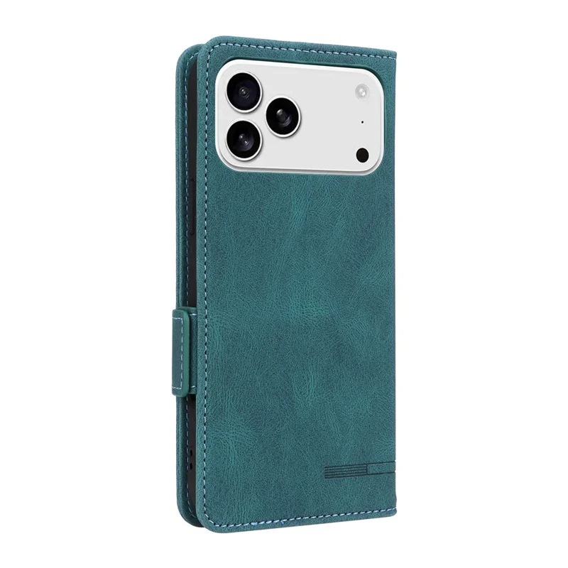 Til iPhone 17 Pro Max Taske i Læder, Wallet Flip Cover med Hardwaredekoration - Blå
