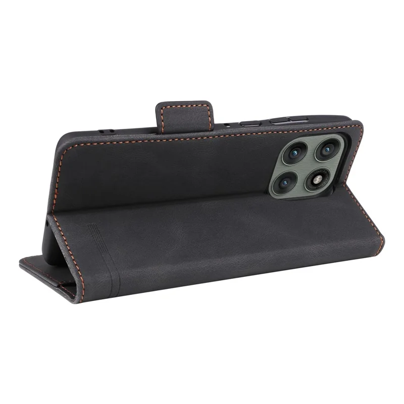 Capa para Motorola Edge 60 Pro 5G com Carteira de Couro, Flip e Decoração em Hardware - Preto