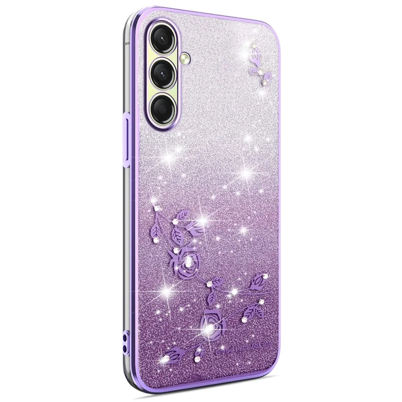KADEM Para Funda de Samsung Galaxy A17 Floral TPU Flexible Degradado Carcasa de Teléfono - Morado