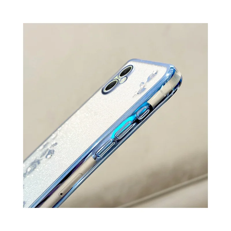 KADEM For Samsung Galaxy A06 4G Case Flower Pattern TPU Gradient Phone Cover with Lanyards - Rose Gold