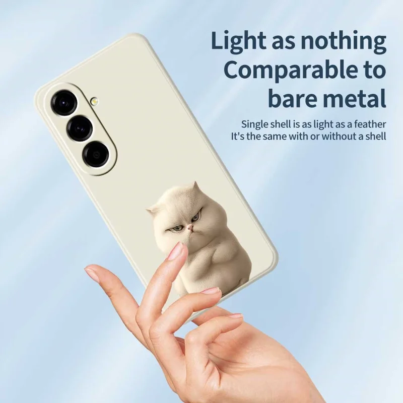 Samsung Galaxy A56 5G-hoesje met boze kattenprint Rechte rand TPU-telefoonhoesje - Beige