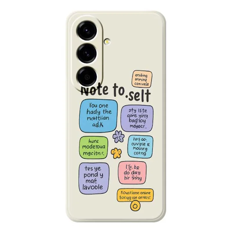 For Samsung Galaxy A56 5G Case Colored Sticky Notes Pattern Printing Straight Edge TPU Phone Back Cover - Beige