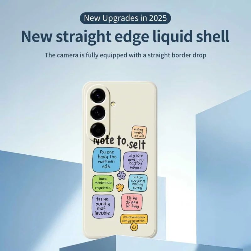 For Samsung Galaxy A56 5G Case Colored Sticky Notes Pattern Printing Straight Edge TPU Phone Back Cover - Beige