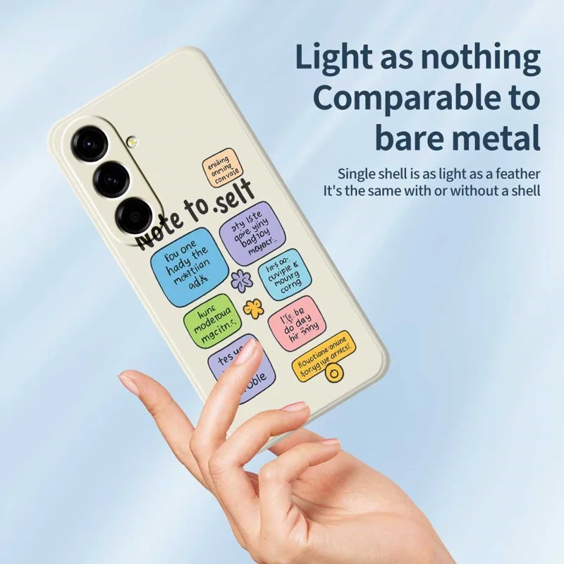 For Samsung Galaxy A56 5G Case Colored Sticky Notes Pattern Printing Straight Edge TPU Phone Back Cover - Beige