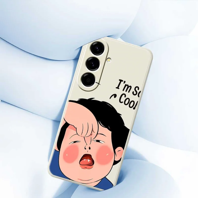 TPU-hoesje voor Samsung Galaxy A56 5G met grappige kindergezichten, rechte rand, TPU-telefoonhoesje - Beige