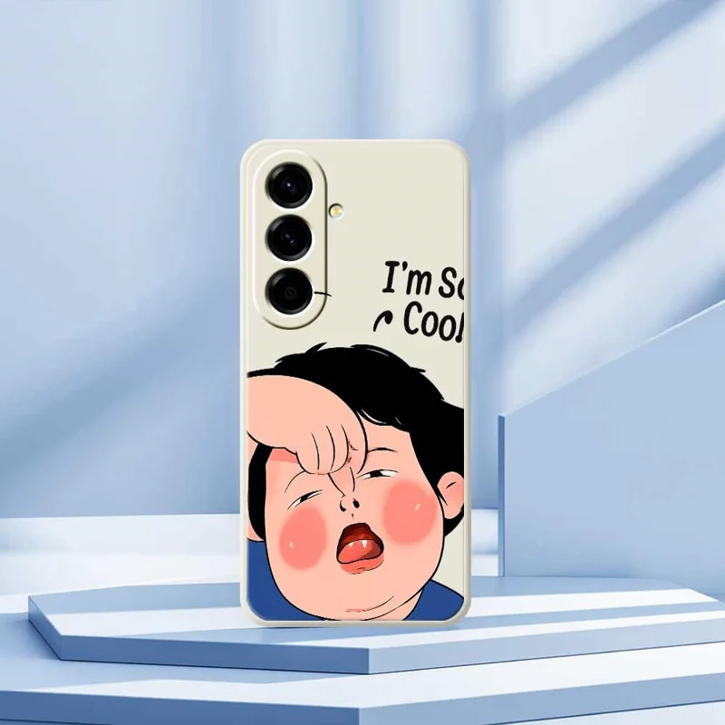 TPU-hoesje voor Samsung Galaxy A56 5G met grappige kindergezichten, rechte rand, TPU-telefoonhoesje - Beige