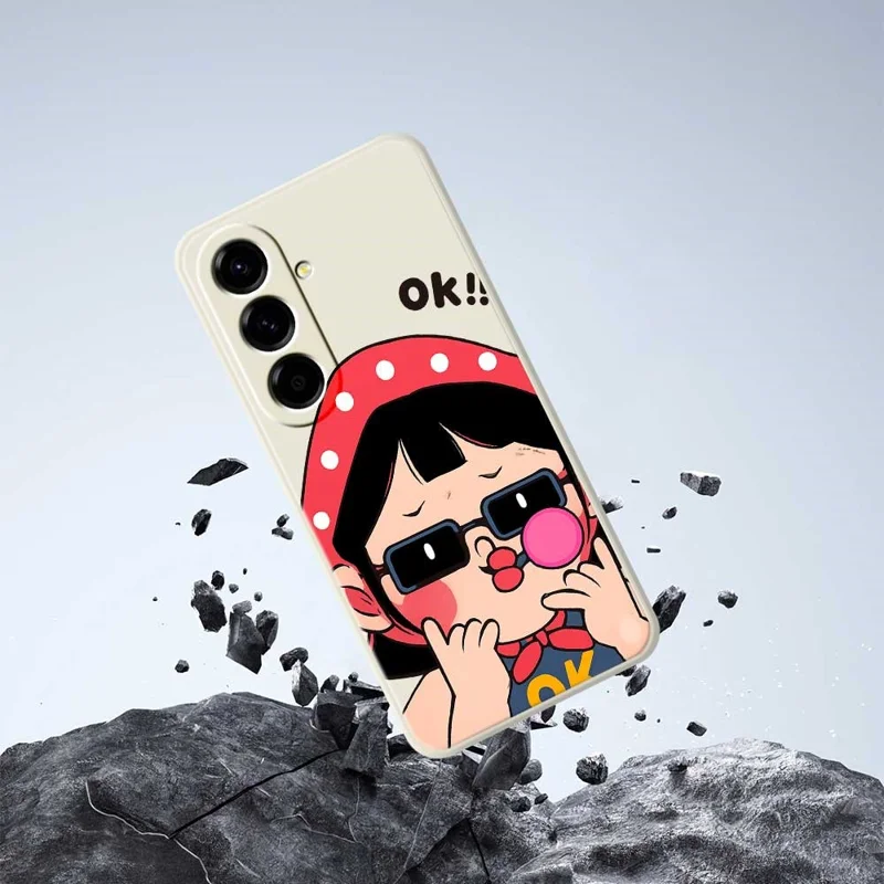 Samsung Galaxy A56 5G-hoesje met schattig kinderpatroon Rechte rand TPU-telefoonhoesje - Beige