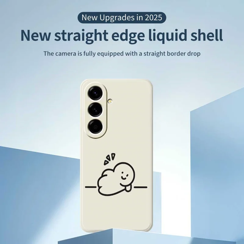 TPU-telefoonhoesje met stippelprint en rechte rand voor Samsung Galaxy A56 5G - Beige