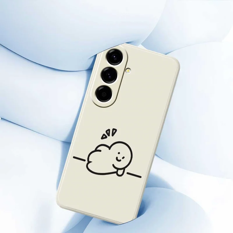 TPU-telefoonhoesje met stippelprint en rechte rand voor Samsung Galaxy A56 5G - Beige