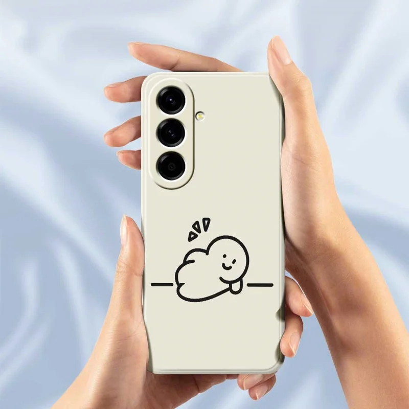 TPU-telefoonhoesje met stippelprint en rechte rand voor Samsung Galaxy A56 5G - Beige