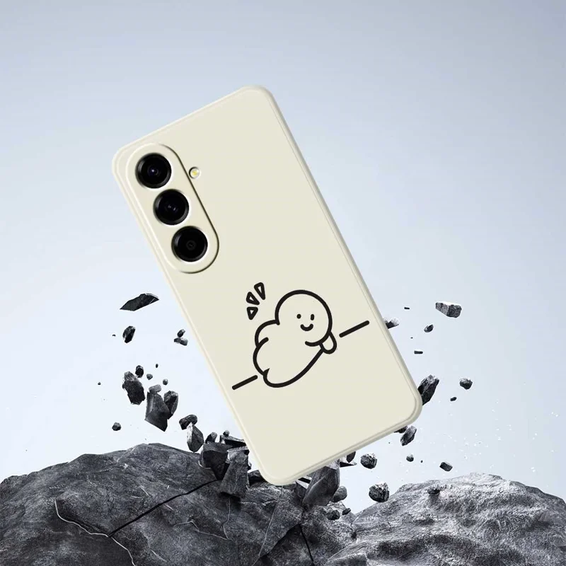 TPU-telefoonhoesje met stippelprint en rechte rand voor Samsung Galaxy A56 5G - Beige