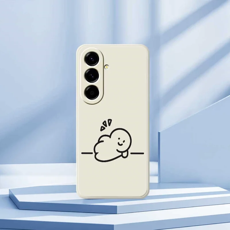 TPU-telefoonhoesje met stippelprint en rechte rand voor Samsung Galaxy A56 5G - Beige