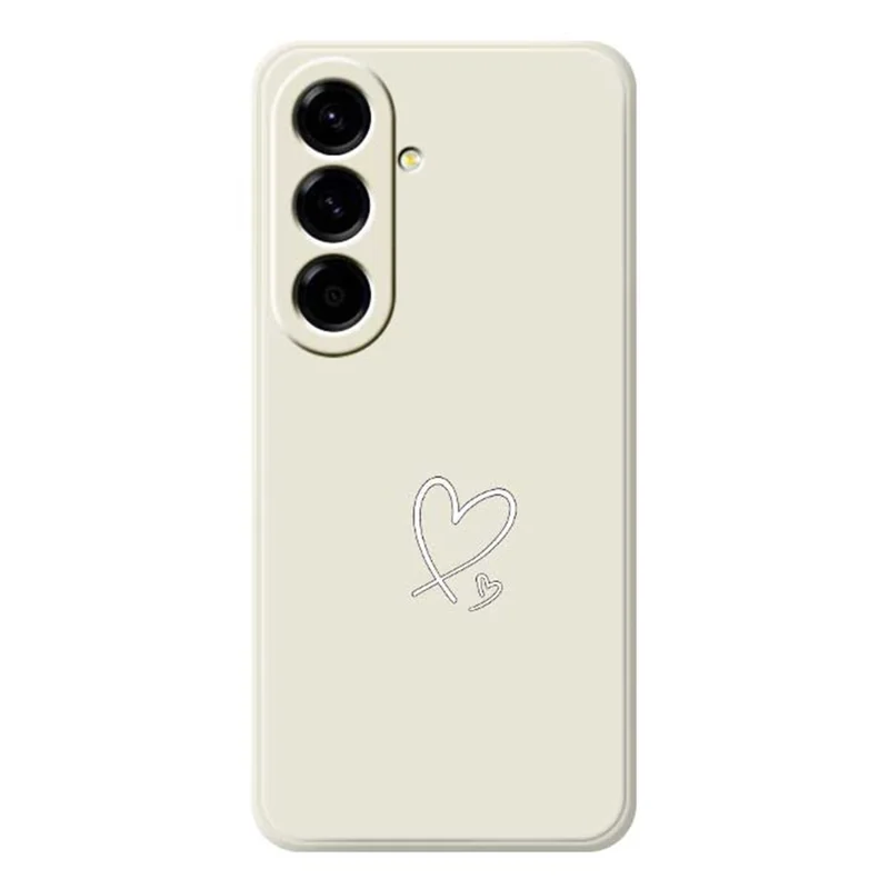 For Samsung Galaxy A56 5G Case White Love Pattern Printing Straight Edge TPU Phone Back Cover - Beige