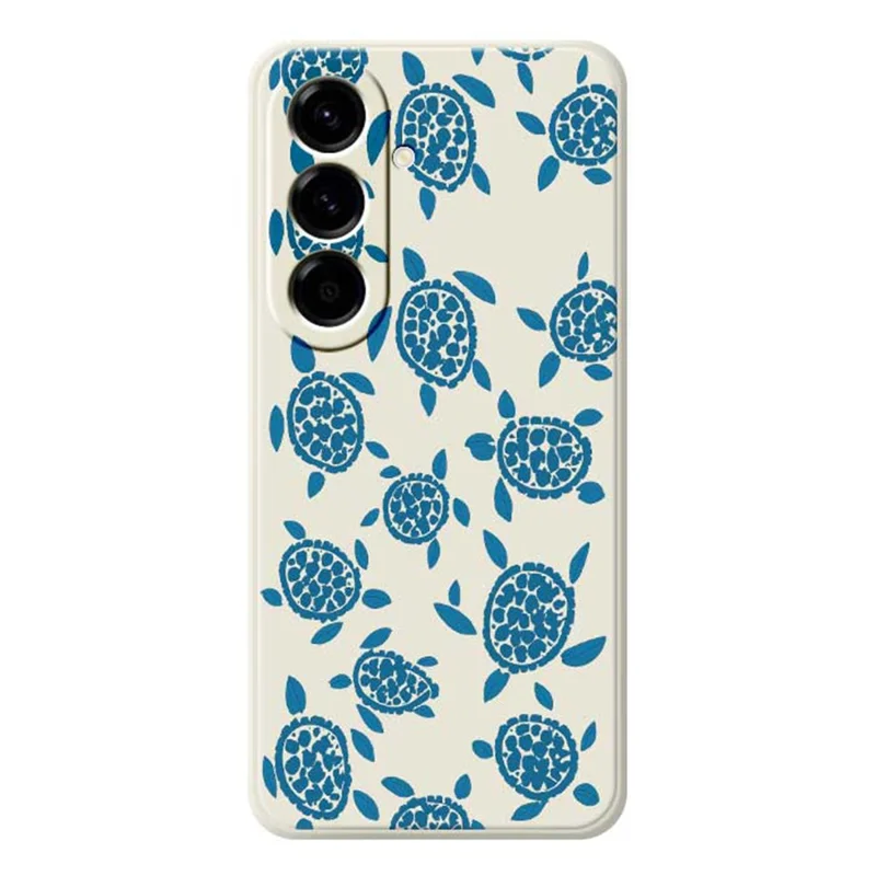 TPU-hoesje voor Samsung Galaxy A56 5G met blauw schildpaddenpatroon, rechte rand, beige