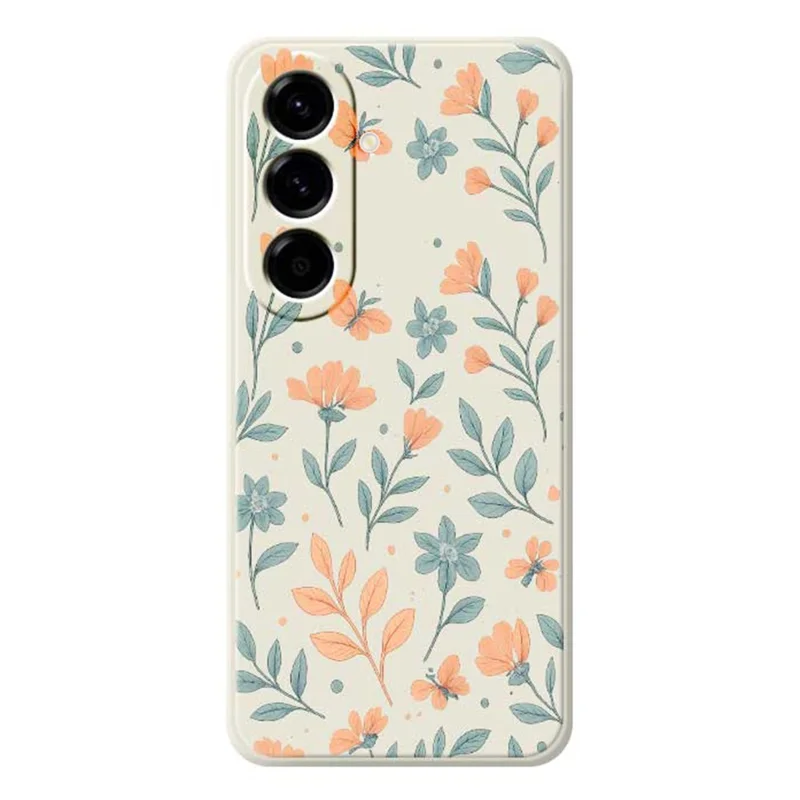 For Samsung Galaxy A56 5G Case Yellow Flowers Pattern Printing Straight Edge TPU Phone Back Cover - Beige