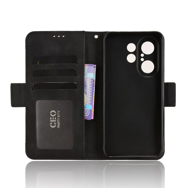 Für vivo X200 FE 5G / S30 Pro mini 5G Lederhülle Handyhülle Brieftasche mit mehreren Kartenfächern - Schwarz