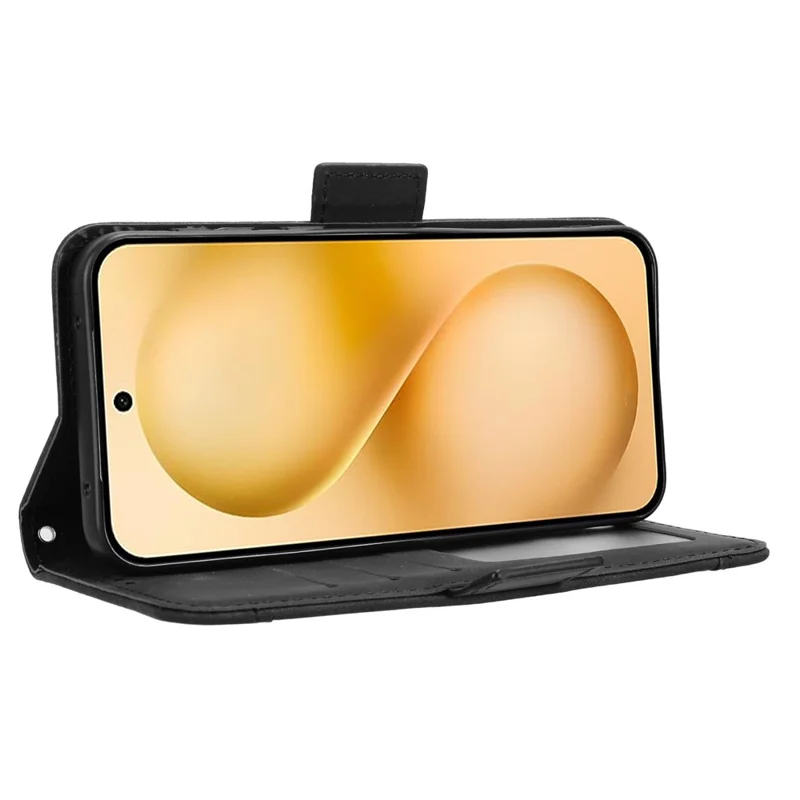 Für vivo X200 FE 5G / S30 Pro mini 5G Lederhülle Handyhülle Brieftasche mit mehreren Kartenfächern - Schwarz