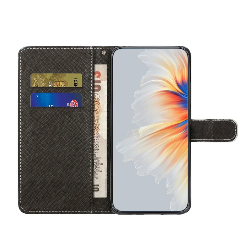 For Samsung Galaxy S25 FE Case Pattern Print PU Leather Wallet Phone Cover Cross Texture - Panda