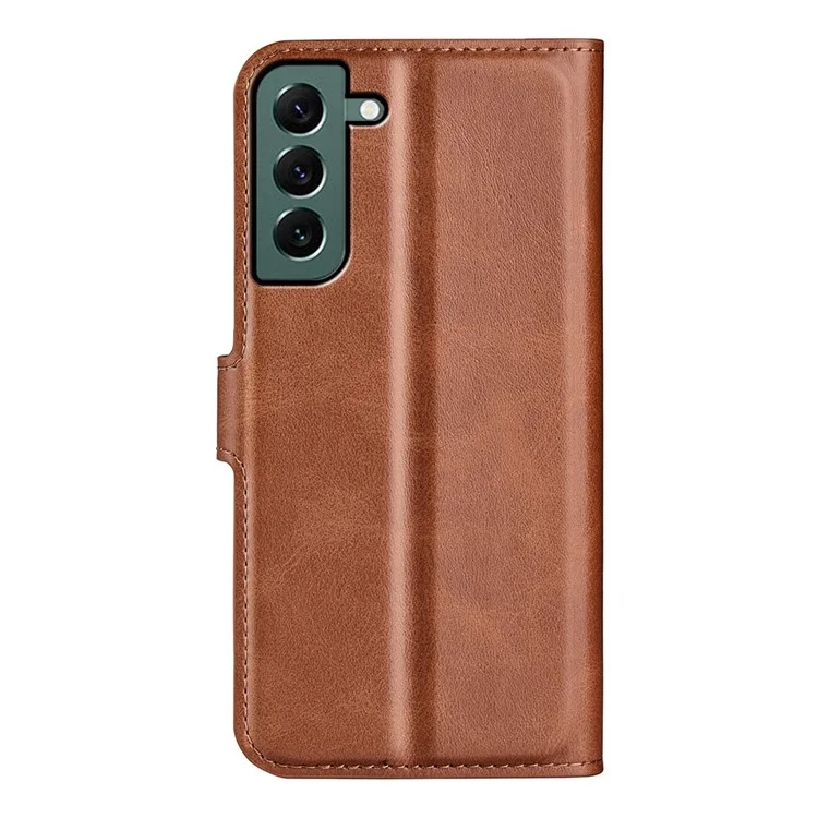 Pour Samsung Galaxy S23+ Anti-empreintes digitales Texture Veau Stand Wallet PU Leather Case Square Magnetic Clasp Flip Phone Cover - Marron Clair