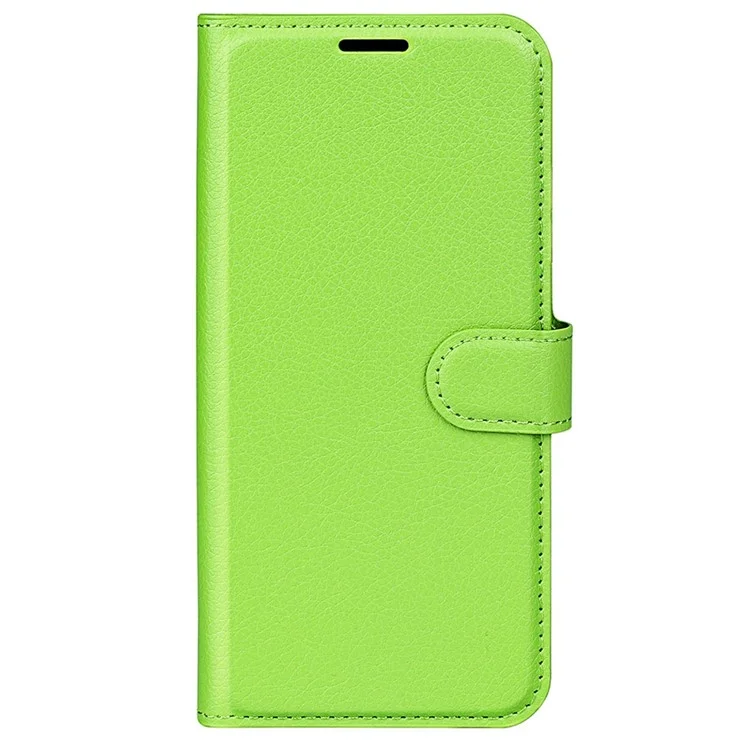 For Samsung Galaxy S23+ Full Protection Case Flip Stand Wallet Anti-scratch Litchi Texture PU Leather Phone Cover - Green