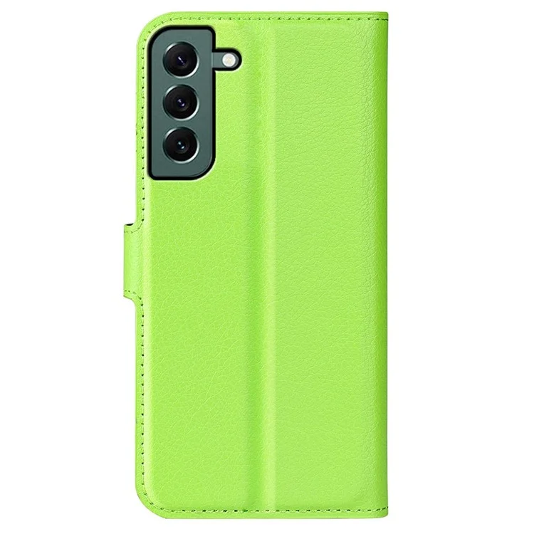For Samsung Galaxy S23+ Full Protection Case Flip Stand Wallet Anti-scratch Litchi Texture PU Leather Phone Cover - Green
