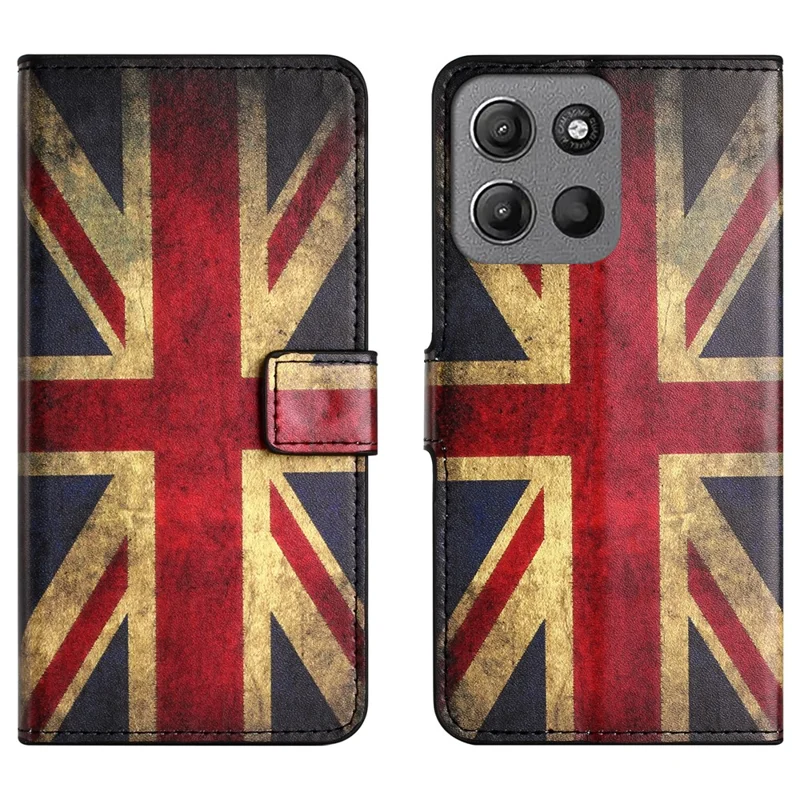 Pour Motorola Moto G86 5G Étui à Motif Imprimé Portefeuille en Cuir PU - Union Jack