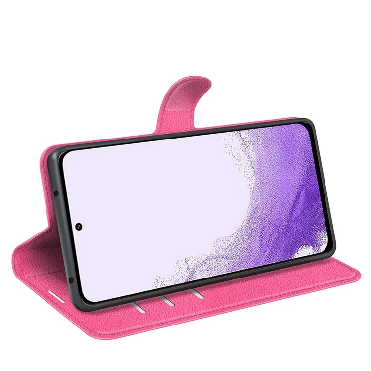 Para Samsung Galaxy S23 Anti-arañazos Textura Litchi PU Leather Full Protection Case Flip Stand Wallet Phone Cover - Rose
