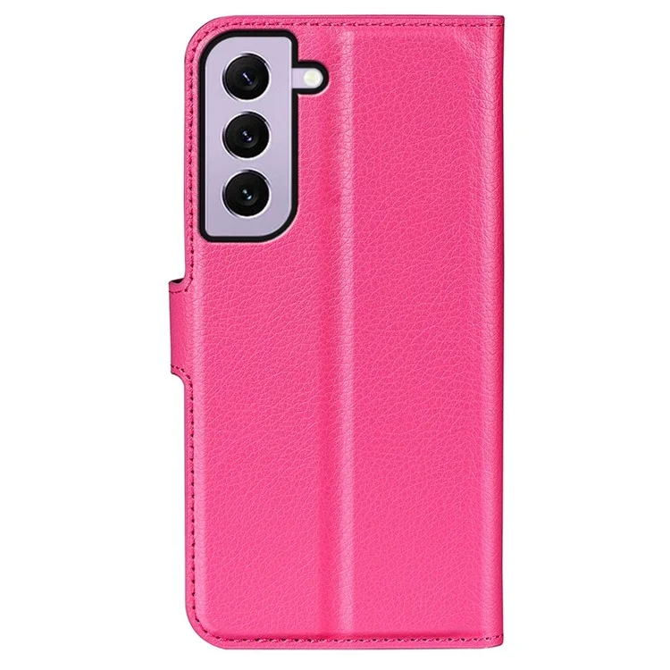 Para Samsung Galaxy S23 Anti-arañazos Textura Litchi PU Leather Full Protection Case Flip Stand Wallet Phone Cover - Rose