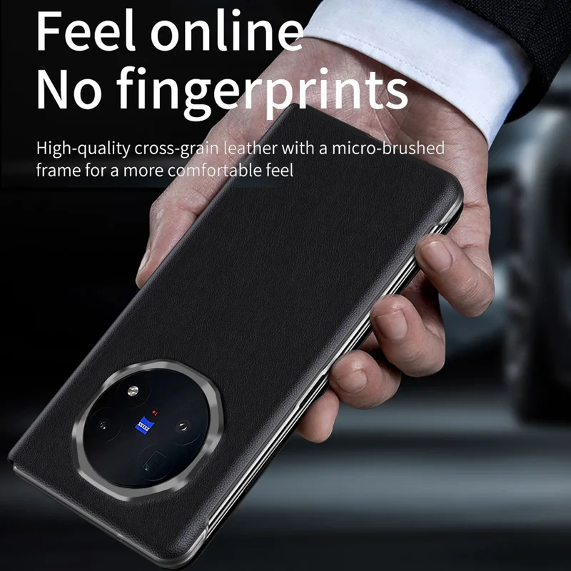 Per vivo X Fold5 5G Custodia Vista Finestra Pelle PU Supporto Custodia Smartphone - Nero