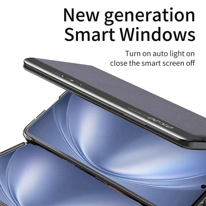 Per vivo X Fold5 5G Custodia Vista Finestra Pelle PU Supporto Custodia Smartphone - Nero