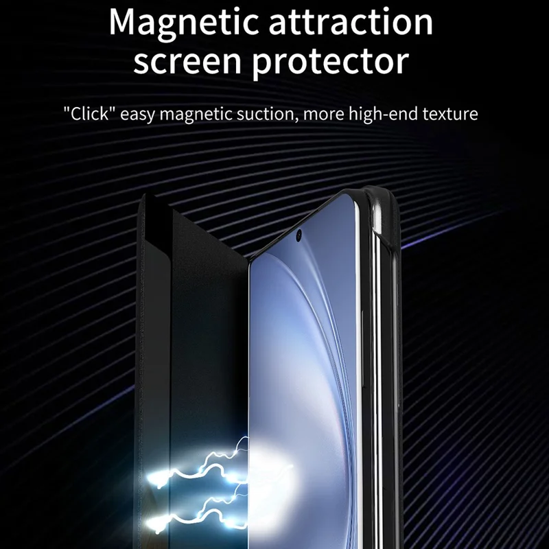 Per vivo X Fold5 5G Custodia Vista Finestra Pelle PU Supporto Custodia Smartphone - Nero