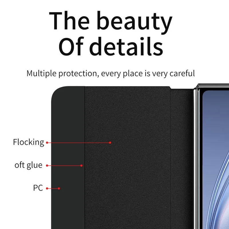 For vivo X Fold5 5G Case View Window PU Leather Stand Smart Phone Cover - Blue