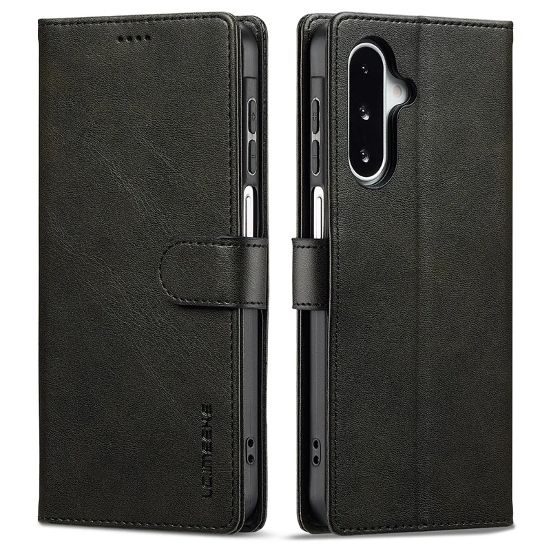 LC.IMEEKE Para Samsung Galaxy A17 Capa de Couro PU com Textura de Bezerro, Suporte de Carteira e Capa de Telefone - Preto