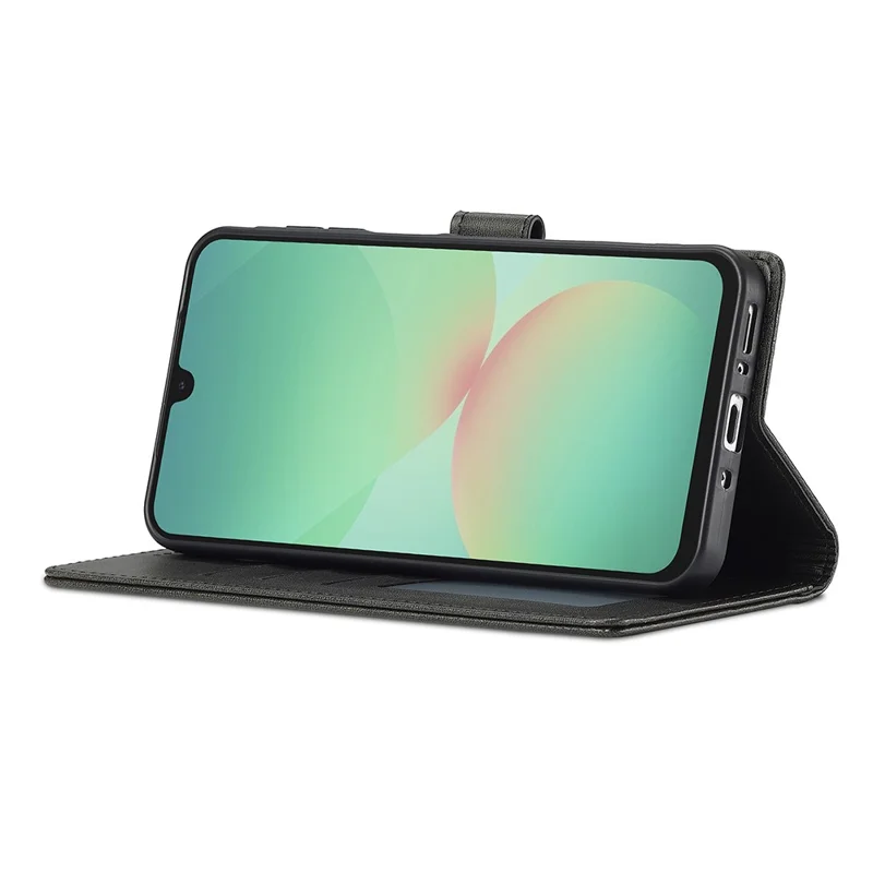 LC.IMEEKE Para Samsung Galaxy A17 Capa de Couro PU com Textura de Bezerro, Suporte de Carteira e Capa de Telefone - Preto